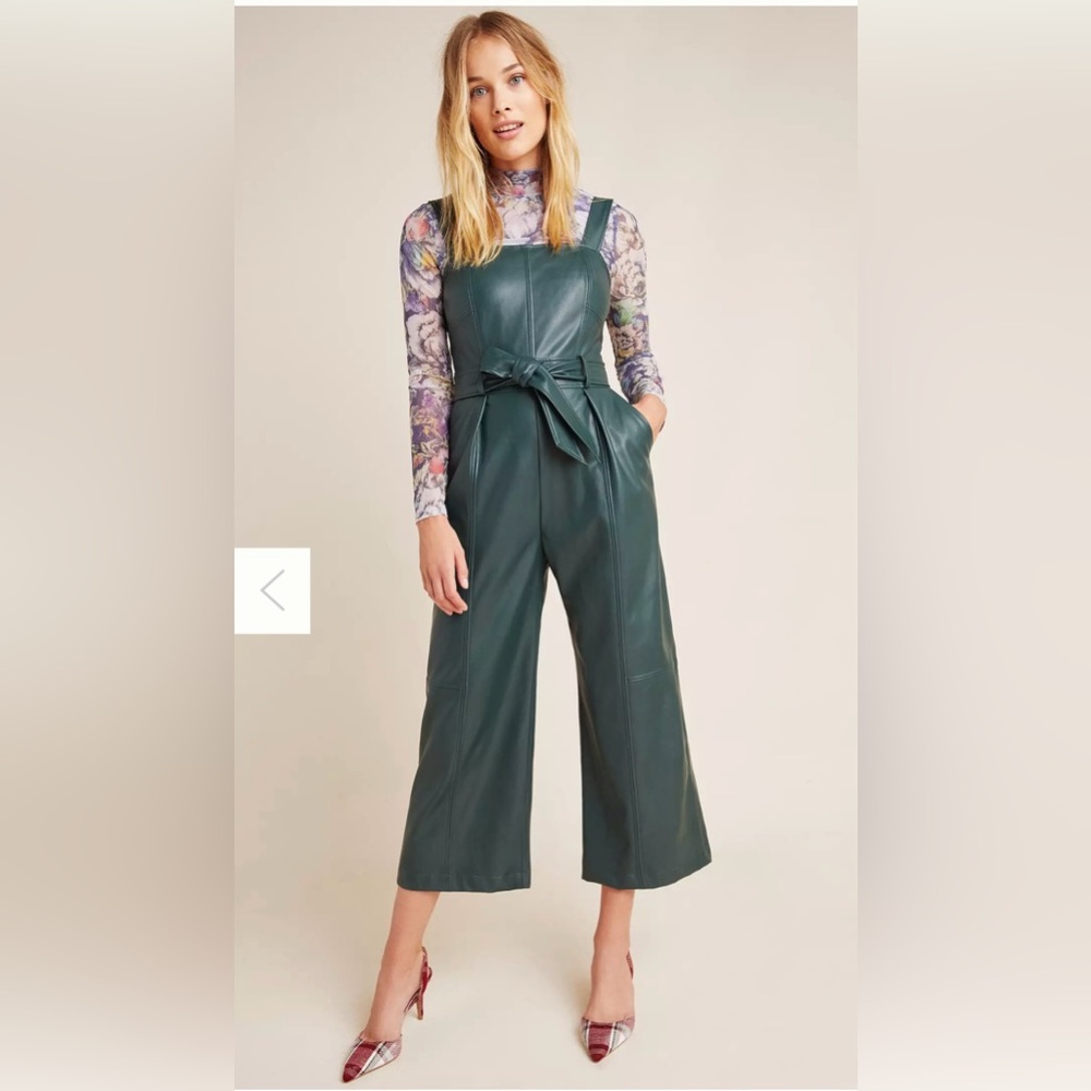ANTHROPOLOGIE SAMIRA FAUX LEATHER JUMPSUIT